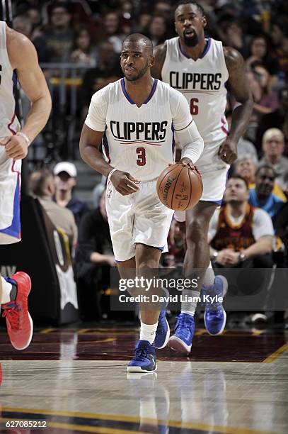 Chris Paul of the LA Clippers ;tb; against the Cleveland Cavaliers on December 1, 2016 at Quicken Loans Arena in Cleveland, Ohio. NOTE TO USER: User...