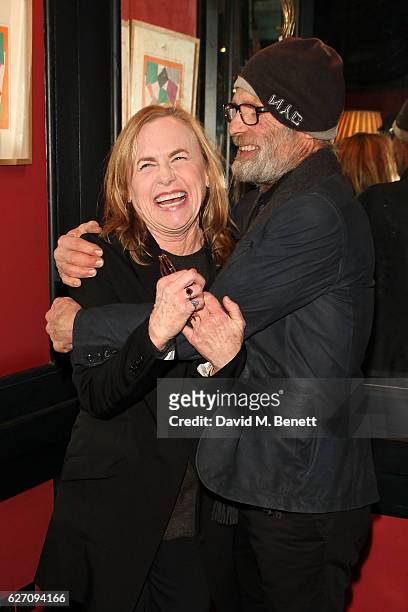 Amy Madigan and Ed Harris attend the press night after party for "Buried Child" at L'Escargot on December 1, 2016 in London, England.