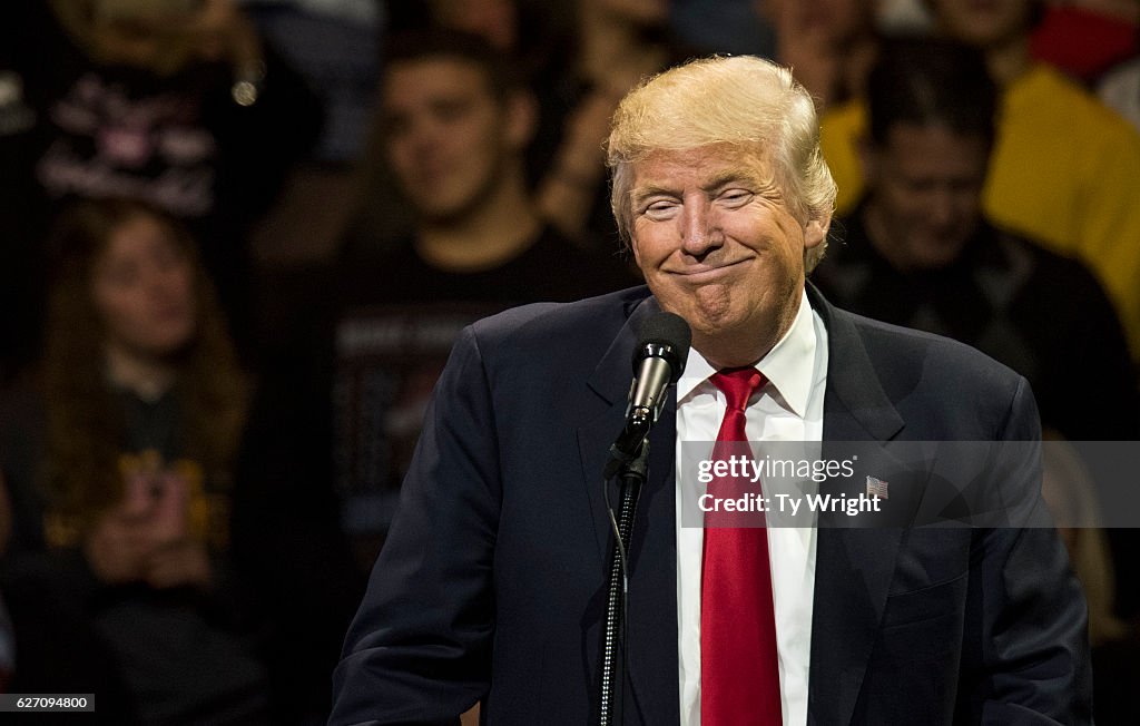 President-Elect Donald Trump And Vice President Elect Pence Hold Election Victory Rally In Ohio