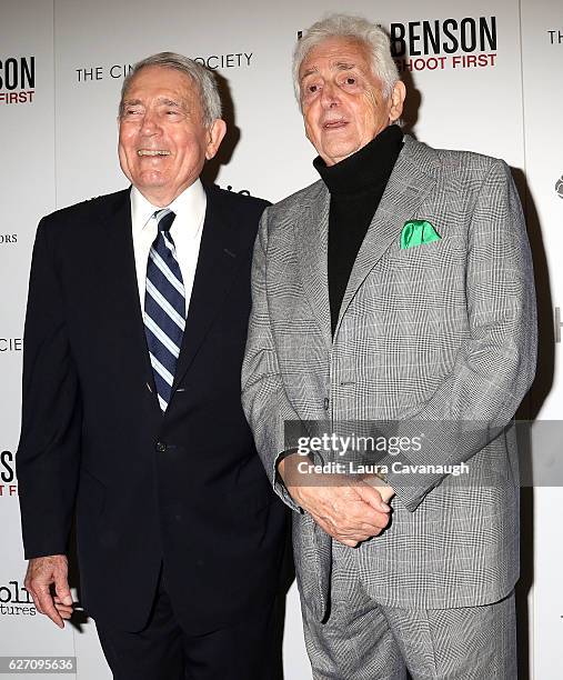 Dan Rather and Harry Benson attend Magnolia Pictures & The Cinema Society host the premiere of "Harry Benson: Shoot First" at the Beekman Theatre on...