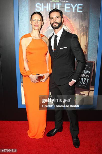 KaDee Strickland and Jason Behr attend the premiere of Hulu's "Shut Eye" at ArcLight Hollywood on December 1, 2016 in Hollywood, California.