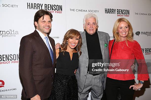 Matthew Miele, Sara Gore, Harry Benson and Wendy Benson-Landes attend Magnolia Pictures & The Cinema Society Host the Premiere of "Harry Benson:...