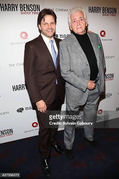 Matthew Miele and Harry Benson attend Magnolia Pictures & The Cinema Society Host the Premiere of "Harry Benson: Shoot First" at the Beekman Theatre...