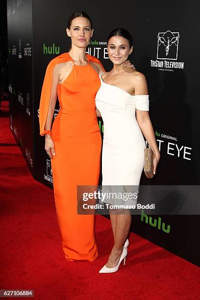 KaDee Strickland and Emmanuelle Chriqui attend the premiere of Hulu's "Shut Eye" at ArcLight Hollywood on December 1, 2016 in Hollywood, California.