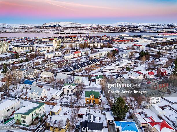 Top view-neighborhood in Reykjavik, Iceland