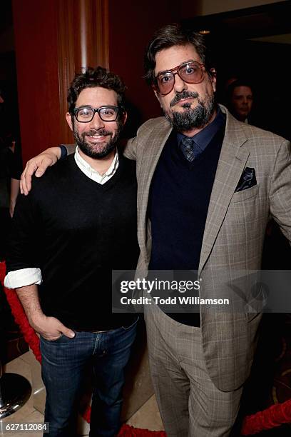 Head of TV Amazon Studios, Joe Lewis and executive producer Roman Coppola attend the "Mozart In the Jungle" red Carpet premiere and concert held at...