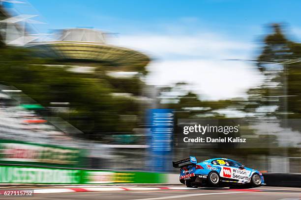 Scott McLaughlin drives the Wilson Security Racing GRM Volvo S60 during practice for the Sydney 500, which is part of the Supercars Championship at...