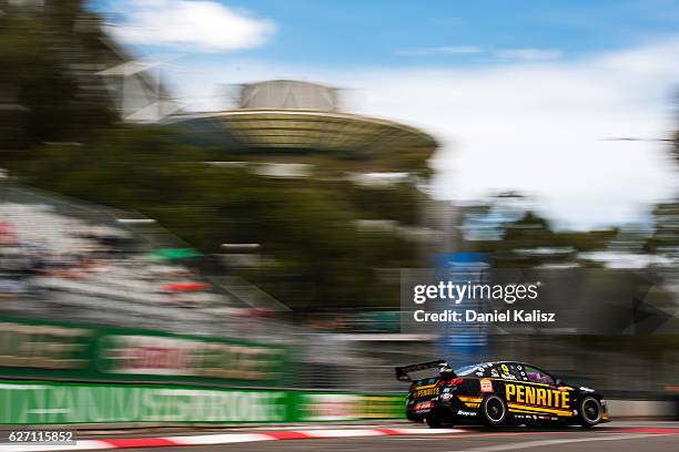 David Reynolds drives the Erebus Motorsport Penrith Racing Holden Commodore VF during practice for the Sydney 500, which is part of the Supercars...