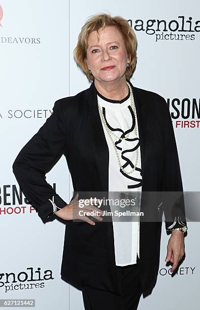 Actress Eve Plumb attends the premiere of "Harry Benson: Shoot First" hosted by Magnolia Pictures and The Cinema Society at the Beekman Theatre on...