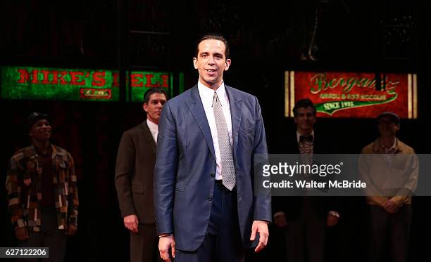 Nick Cordero during the Broadway Opening Night Perfomance Curtain Call for 'A Bronx Tale' at The Longacre on December 1, 2016 in New York City.