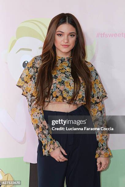 Actress Luna Blaise attends Too Faced Cosmetics launch of their Sweet Peach Collection for spring 2017 at The Lot on December 1, 2016 in West...