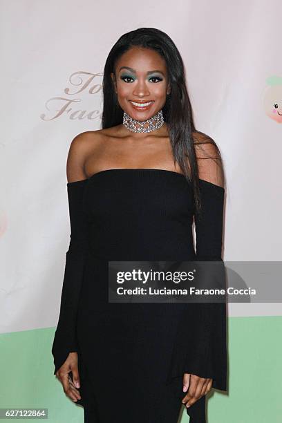 Singer Kayla Brianna attends Too Faced Cosmetics launch of their Sweet Peach Collection for spring 2017 at The Lot on December 1, 2016 in West...