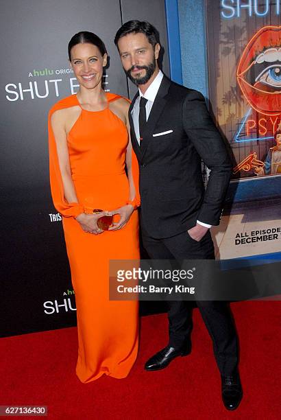 Actress KaDee Strickland and actor Jason Behr attend the premiere of Hulu's 'Shut Eye' at ArcLight Hollywood on December 1, 2016 in Hollywood,...