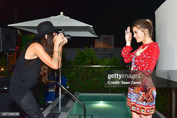 Tasya van Ree and Chelsea Leyland attend Interview, Simon & Tasya van Ree Celebrate Miami: Curated @ArtBasel at Kaskades South Beach on December 1,...