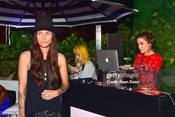 Tasya van Ree and Chelsea Leyland attend Interview, Simon & Tasya van Ree Celebrate Miami: Curated @ArtBasel at Kaskades South Beach on December 1,...