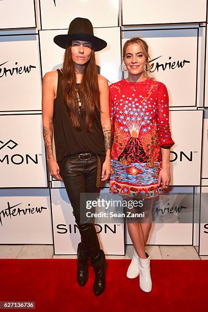 Tasya van Ree and Chelsea Leyland attend Interview, Simon & Tasya van Ree Celebrate Miami: Curated @ArtBasel at Kaskades South Beach on December 1,...