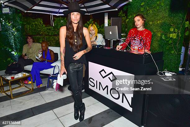 Tasya van Ree and Chelsea Leyland attend Interview, Simon & Tasya van Ree Celebrate Miami: Curated @ArtBasel at Kaskades South Beach on December 1,...