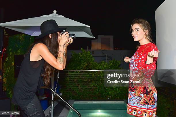 Tasya van Ree and Chelsea Leyland attend Interview, Simon & Tasya van Ree Celebrate Miami: Curated @ArtBasel at Kaskades South Beach on December 1,...