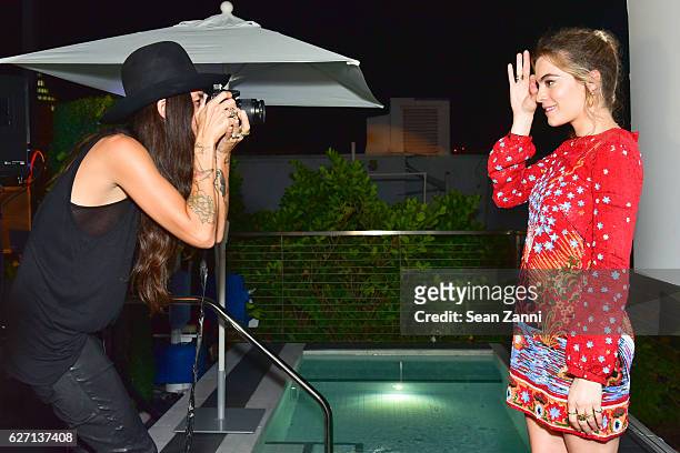Tasya van Ree and Chelsea Leyland attend Interview, Simon & Tasya van Ree Celebrate Miami: Curated @ArtBasel at Kaskades South Beach on December 1,...