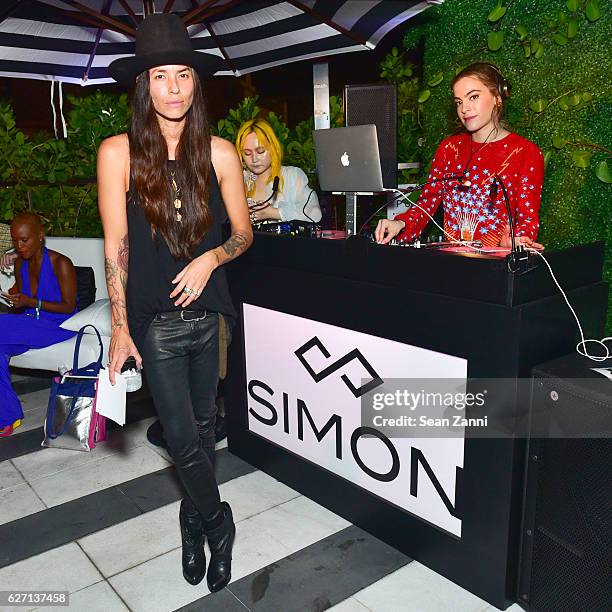 Tasya van Ree and Chelsea Leyland attend Interview, Simon & Tasya van Ree Celebrate Miami: Curated @ArtBasel at Kaskades South Beach on December 1,...