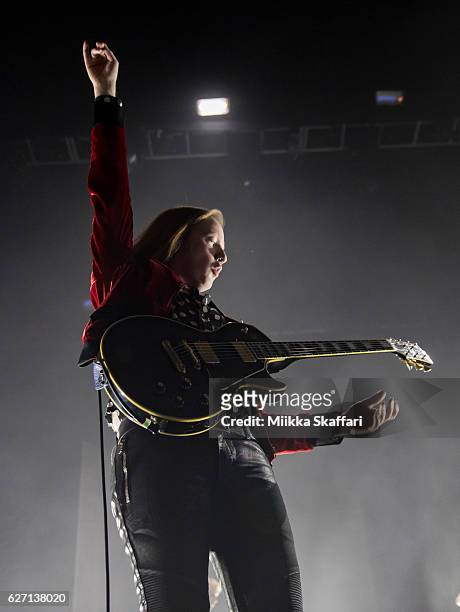 Guitarist and vocalist Alex Trimble of Two Door Cinema Club performs at Fox Theater on December 1, 2016 in Oakland, California.