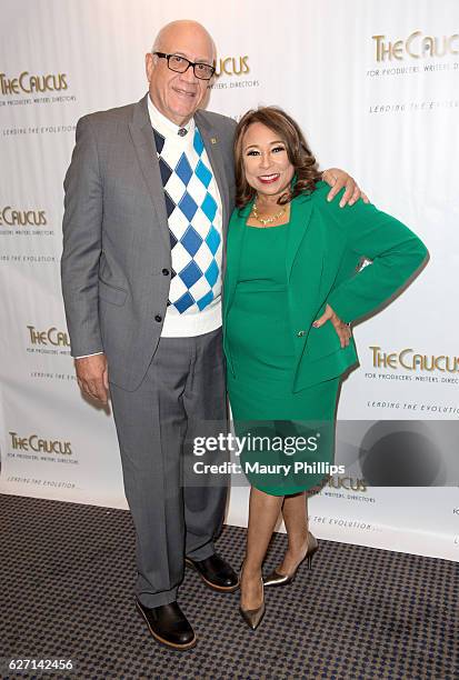 Tanya Hart and her husband Philip Hart arrive at Caucus for Producers, Writers and Directors' 34th Annual Caucus Awards Dinner at Skirball Cultural...