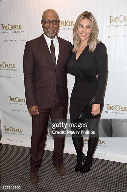 Actor James Pickens Jr. And Charissa Thompson arrive at Caucus for Producers, Writers and Directors' 34th Annual Caucus Awards Dinner at Skirball...