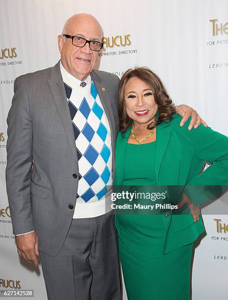 Tanya Hart and her husband Philip Hart arrive at Caucus for Producers, Writers and Directors' 34th Annual Caucus Awards Dinner at Skirball Cultural...