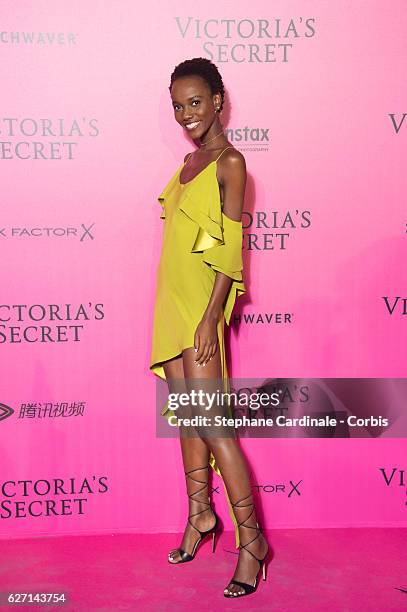 Herieth Paul attends '2016 Victoria's Secret Fashion Show' after show photocall at Le Grand Palais on November 30, 2016 in Paris, France.