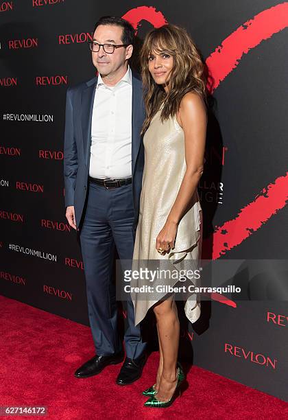 Revlon CEO Fabian Garcia and actress and Revlon brand ambassador Halle Berry attend Revlon's 2nd Annual Love Is On Million Dollar Challenge Finale...