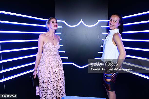 Ana Rosa Thomae and Melanie Courbet at the Aby Rosen and Dom Perignon Celebrate Art Basel Miami Beach - After Party at Wall at W Hotel on December 1,...