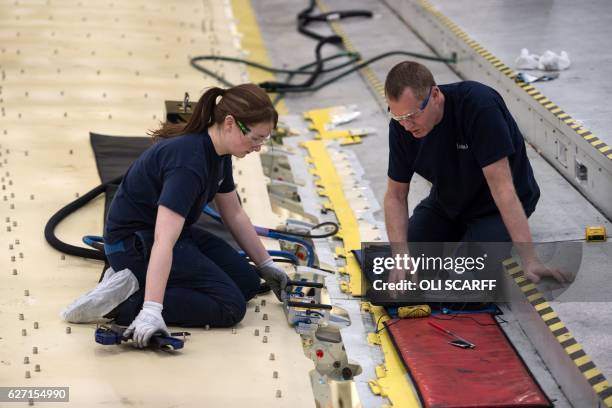 Wing Manufacturing Process Airbus Wing Production In Broughton Photos and Premium High Res ...