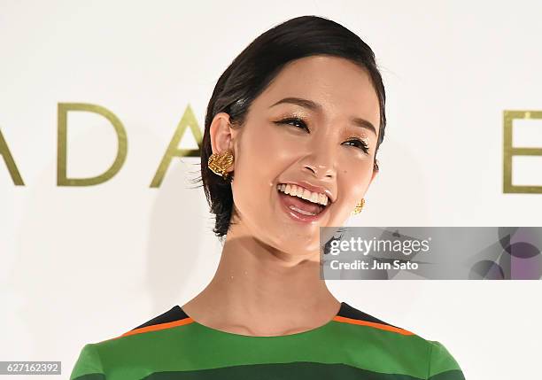 Actress Ayame Gouriki attends the photo call during the Escada 2017 S/S Runway at the Grand Hyatt Hotel on December 2, 2016 in Tokyo, Japan.