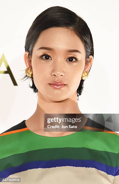 Actress Ayame Gouriki attends the photo call during the Escada 2017 S/S Runway at the Grand Hyatt Hotel on December 2, 2016 in Tokyo, Japan.