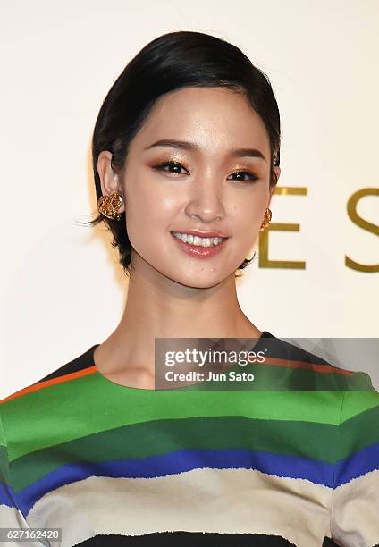 Actress Ayame Gouriki attends the photo call during the Escada 2017 S/S Runway at the Grand Hyatt Hotel on December 2, 2016 in Tokyo, Japan.