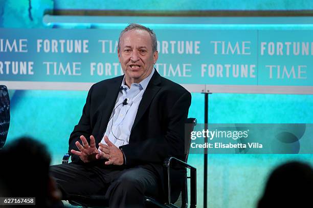 Lawrence Summers, Harvard University President Emeritus, speaks at the Fortune + Time Global Forum 2016 on December 2, 2016 in Rome, Italy.