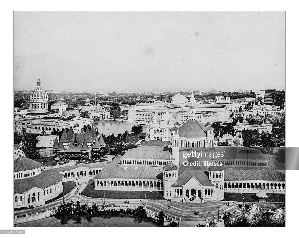 Antique photograph of panorama of World's Columbian Exposition, Chicago 1893