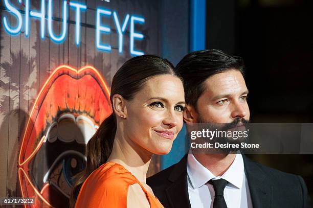 KaDee Strickland and Jason Behr attend the premiere of Hulu's "Shut Eye" at ArcLight Hollywood on December 1, 2016 in Hollywood, California.