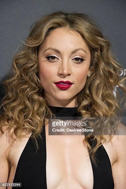 Leah Gibson attends the premiere of Hulu's "Shut Eye" at ArcLight Hollywood on December 1, 2016 in Hollywood, California.
