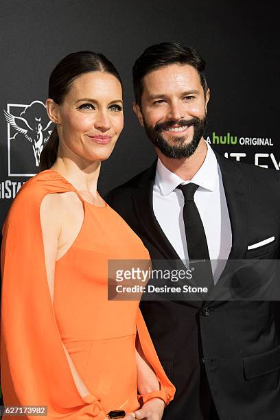 KaDee Strickland and Jason Behr attend the premiere of Hulu's "Shut Eye" at ArcLight Hollywood on December 1, 2016 in Hollywood, California.