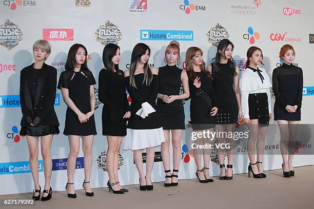 Arrives at the red carpet during the 2016 Mnet Asian Music Awards at AsiaWorld-Expo on December 2, 2016 in Hong Kong, Hong Kong.