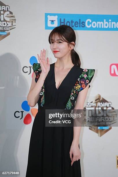 Singer Suzy Bae arrives at the red carpet during the 2016 Mnet Asian Music Awards at AsiaWorld-Expo on December 2, 2016 in Hong Kong, Hong Kong.