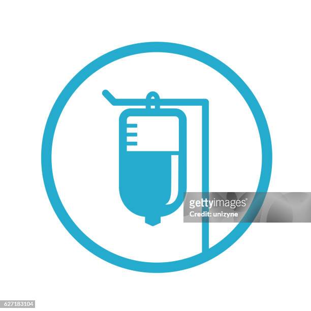 iv bag icon - drinking from bottle stock illustrations