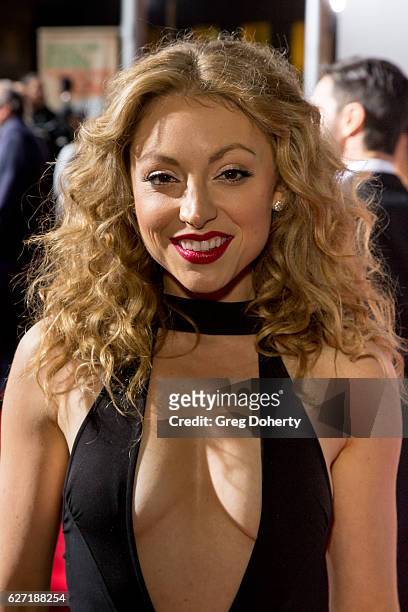 Actress Leah Gibson arrives for the Premiere Of Hulu's "Shut Eye" at ArcLight Hollywood on December 1, 2016 in Hollywood, California.