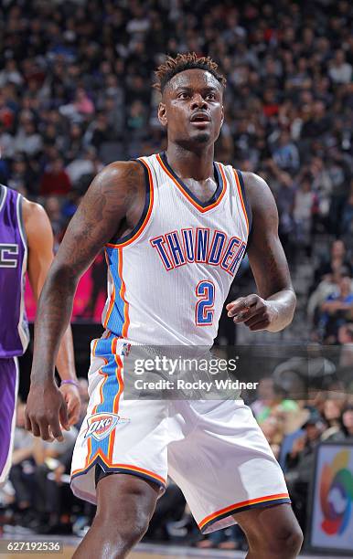 Anthony Morrow of the Oklahoma City Thunder looks on during the game against the Sacramento Kings on November 23, 2016 at Golden 1 Center in...