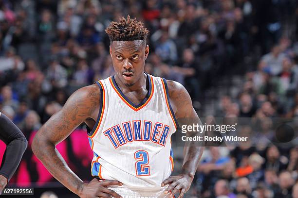 Anthony Morrow of the Oklahoma City Thunder looks on during the game against the Sacramento Kings on November 23, 2016 at Golden 1 Center in...