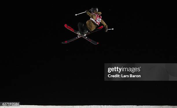 Mathilde Gremaud of Switzerland competes during the Ski Big Air Final of the ARAG Big Air Freestyle Festival on December 2, 2016 in Moenchengladbach,...