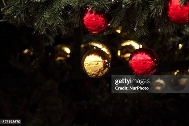 Christmas tree welcomes visitors before Christmas Bethlehem, West Bank, on 2nd December 2016.