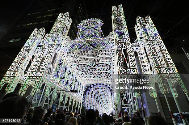 Spectators visit the Kobe Luminarie light festival, held to commemorate victims of the 1995 Great Hanshin Earthquake in the western Japan port city...