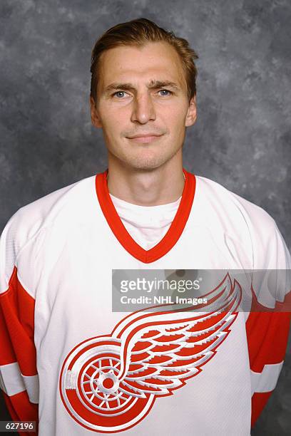 Sergei Fedorov of the Detroit Red Wings poses for a portrait in Detroit, Michigan. DIGITAL IMAGE Mandatory Credit: Getty Images/NHLI